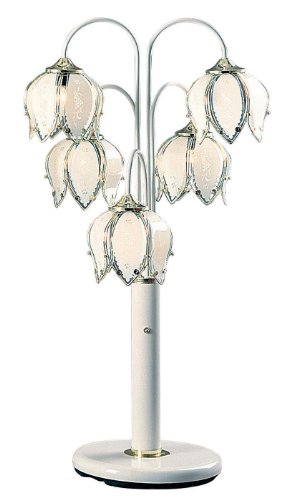 Ddeh 34 H Exquisite Looking Arte Flor Glass Table Lamp White