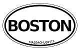 Boston Massachusetts Black on White Car Bumper Sticker Decal Oval