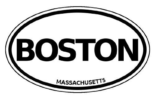Boston Massachusetts Black on White Car Bumper Sticker Decal Oval