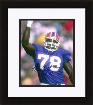 Bruce Smith Autographed Buffalo Bills 8x10 Photo - Custom Framed with Hall of Fame Inscription