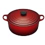 Le Creuset Cast Iron Round Casserole, Cerise, 26 cm