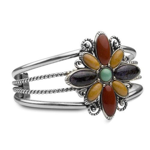 Carolyn Pollack Sterling Silver Colors of the Canyon Cluster Cuff Bracelet