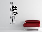 Size Chart with Flowers Vinyl Wall Quotes Stickers Sayings Home Art Decor Decal