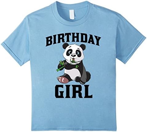 Kids Birthday Girl Panda Bear Cartoon Animal T-Shirt 12 Baby Blue