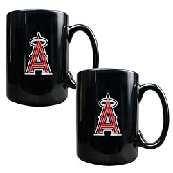 Los Angeles Angels MLB 2pc Black Ceramic Mug Set - Primary Logo by Great American Products