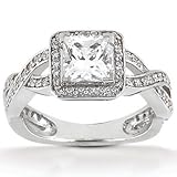 1.45 Ct Princess Cut Diamond Engagement Ring Vintage SI