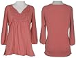 ONE WORLD Distressed Crochet Neck Shirt