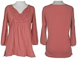 ONE WORLD Distressed Crochet Neck Shirt