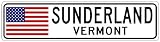 SUNDERLAND, VERMONT - USA Flag Aluminum City Sign - 4 x 18 Inches