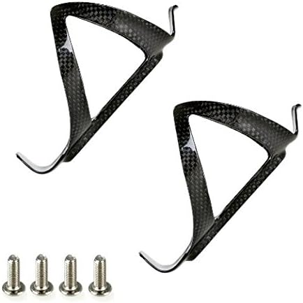 Qucika 2pcs Carbon Fibre Water Bottle Cages Black For Cycling Road Bike Bicycle MTB