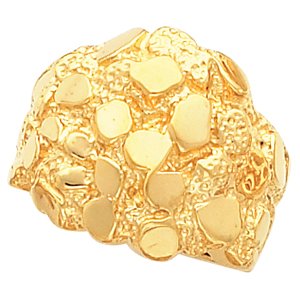 14k Yellow Gold Nugget Ring - Size 6
