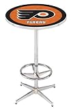 36" Philadelphia Flyers Orange Counter Height Pub Table - Chrome Base with Footrest
