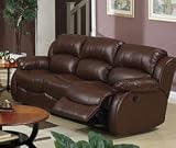 Motion Sofa in Walnut Bonded Leather Match