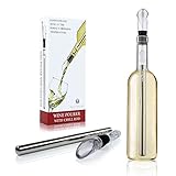 Wine Bottle Cooler Stick - 3-in-1 Stainless Steel Wine Chiller Freezer with Aerator and Pourer Decanter Barware Tool for Merlot Beer Whiskey Cocktails Grape by Family Care