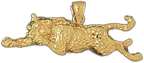 Dazzlers Solid 14 Karats Gold Tiger Charm Pendant Available in Three Colors From Jewelsberry