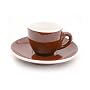 Brown and White Cafe Style Demitasse Cup & Saucer (3 Oz.)
