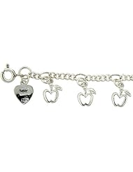 Sterling Silver Apples Charm Bracelet