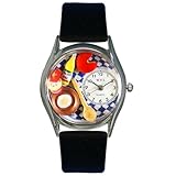 IMAGE OF Whimsical Watches Women's S0310001 Gourmet Black Leather Watch