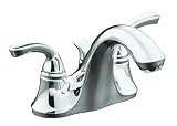KOHLER K-10270-4-CP Forte Centerset Lavatory Faucet with Sculpted Lever Handles, Polished Chrome