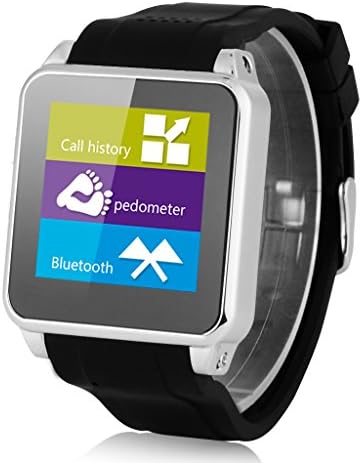 Excelvan Bluetooth Smart Watch Unlocked SIM Phone Watch Sync Call Music Pedometer Reminder Tracker Anti-lost Phone Mate Compatibility with Android & IOS Smartphone (Silver)
