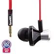 GOgroove DynaMIX High-Performance Retro Red Earbuds with In-Line Hands-free Mic and Playback Music Controller - Includes Flat No-Tangle Cord and 3 Sizes of Interchangeable Silicon Ear Gels