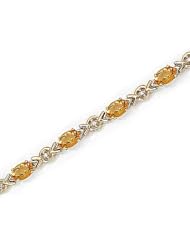 10kt Yellow Gold Oval Citrine and Diamond Bracelet