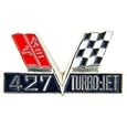 Chevrolet 427 Turbo-Jet Flags Pin 1"