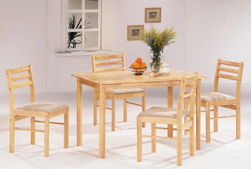 Maple Finish 5 Piece Dining Set By Coaster Furniture
