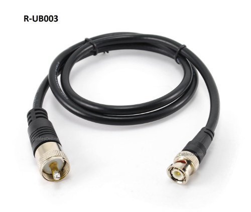 CablesOnline 3ft RG8x Coax UHF (PL259) Male to BNC Male Plug 50 OHM Antenna Ham Radio Cable (R-UB003)