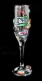 Casino Cards & Chips Design - Hand Painted - Flute - 6 oz.