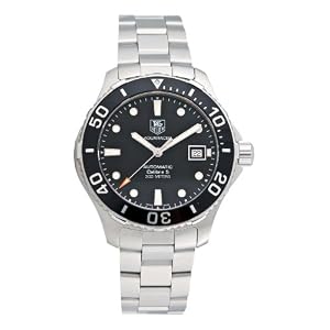 Tag Heuer Men's Aquaracer Calibre 5 Stainless Steel Black Dial Watch #WAN2110.BA0822