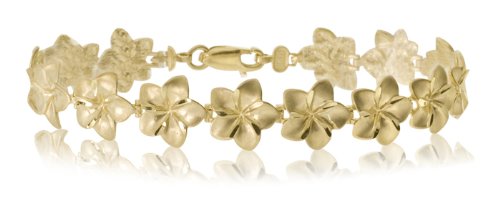 14k Yellow Gold Hawaiian Flower Bracelet