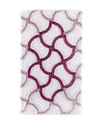Pandora Set Alfombra de Baño 3 Uds. Hermos Blanco/Violeta 60 x 100 cm + 50 x 60 cm + 47 x 50 cm