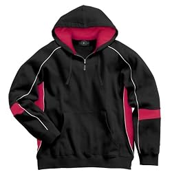 Victory Hooded Sweatshirt, Black/Red/White