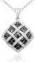 10k White Gold Black and White Diamond Pendant (1/2 cttw, I-J Color, I2-I3 Clarity), 18"