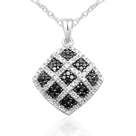 Buy 10k White Gold Black and White Diamond Pendant (1 2 cttw, I-J Color, I3 Clarity), 18 by Amazon.com Collection