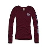 Hollister Womens/Girls Long Sleeve T-Shirt in Burgundy
