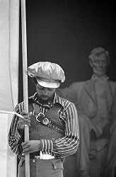Black Panther 'Delegate,' Lincoln Memorial, 1970 - 16x20-inch Photographic Print from the Library of Congress Collection