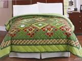 Full/Queen Christmas Quilt Pointsettia Penguin Bedding