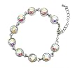 Bracelet - B115 - Round CZ Crystal Link ~ Clear AB (Irridescent)