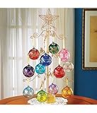 Personalized Christmas Ornaments - 24 Gold Metal Tree Spinning Ornament Display