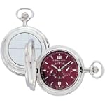 Colibri Hunting Case Pocket Watch Stainless with Etch Design Calendar Gift Box PWQ097678R $39.95