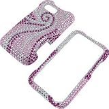 41yVl3nAoaL. SL160  Rhinestones Protector Case for Motorola DEFY MB525, Swirl Pink & White Full Diamond