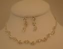 Simple Clear Crystal Necklace and Earring Set