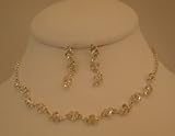 Simple Clear Crystal Necklace and Earring Set