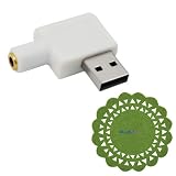 GTMax USB 2.0 to 3.5mm Female Audio Stereo Microphone Adapter + Cup Pad