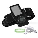 Apple iPod nano (5th Generation) NEWEST MODEL Premium Accessory Kit For ( Ipod Nano 8 GB , Ipod Nano 16 GB ) includes: Black Athletic Sports Armband skin Cover case + ipod nano 5th generation car charger + Vangoddy TM, Live*Laugh*Love wrist band!!!