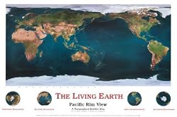 The Living Earth - Pacific Rim View, Views from Space Art Poster Print, 36x24