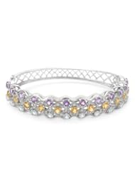 FPJ Sterling Silver 2.9 CTW Amethyst and 2.32 CTW Citrine Women Bracelet. Length 7.5 in. Total Item weight 37.1 g.
