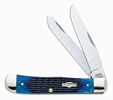 Case Cutlery 2800 Case Trapper Pocket Knife with Stainless Steel Blades, Blue Bone